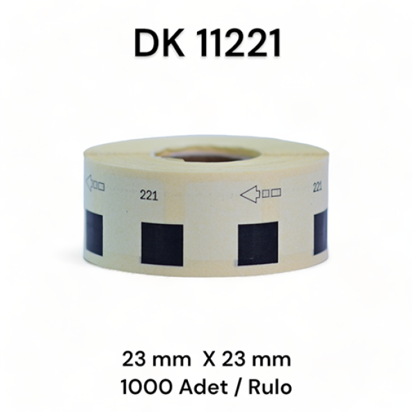 EcotagPlus Brother DK 11221 Etiket 23 mm x 23 mm - 6 X1000 Adet + Tutucu - 3