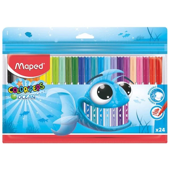 Maped Keçeli Boya Kalemi Peps Ocean 24 Renk 845722 - 1