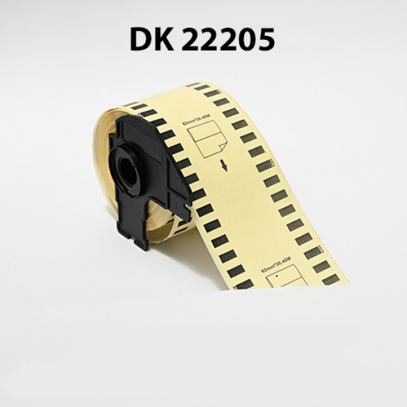 EcotagPlus Brother DK 22205  Etiket 62 mm x 30,48 m -Sürekli - 6 Adet + Tutucu - 3