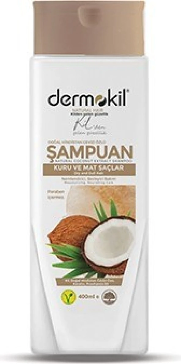Dermokil Vegan Hindistan Cevizi Özlü Şampuan 400 ml 6'lı Set - Resim 2