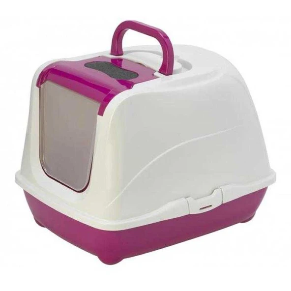 Moderna Flip Kapalı Kedi Tuvaleti Mor - Resim 1