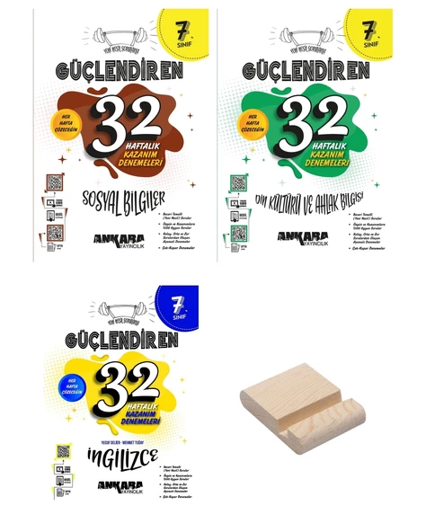7. Sınıf 32 Haftalık Sosyal Bilgiler Din Kültürü ve İngilizce 3lü Set Kazanım Denemeleri
