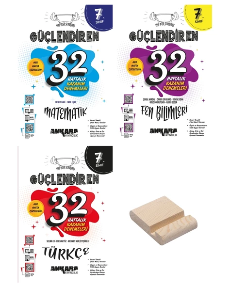 7. Sınıf 32 Haftalık Matematik Fen Bilimleri ve Türkçe Kazanım Denemeleri 3lü Set