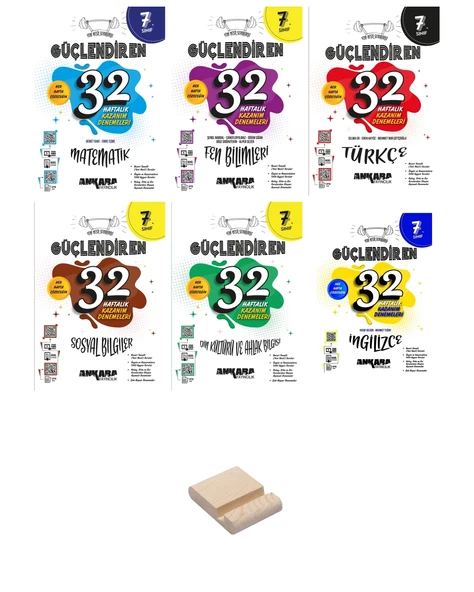 7. Sınıf 32 Haftalık Matematik Fen Türkçe Sosyal Din İngilizce Kazanım Denemeleri 6lı Set