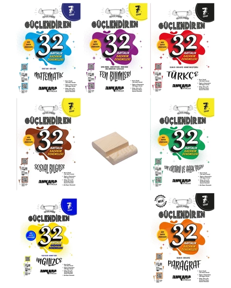 7. Sınıf 32 Haftalık Tüm Dersler Kazanım Denemeleri 7li Set