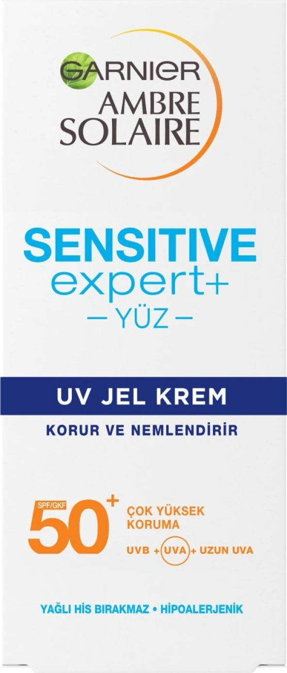 Garnier Ambre Solaire Sensitive Expert+ Güneşe Karşı Hassas Ciltler için SPF50+ Güneş Koruyucu Jel K