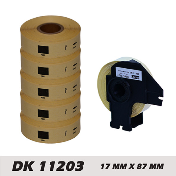 EcotagPlus Brother DK 11203 Etiket 17 mm x 87 mm - 6 X 300 Adet -+ Tutucu