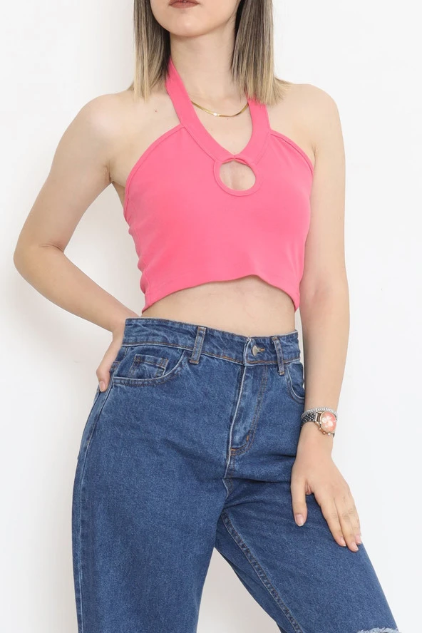Gögüs Dekolteli Crop Bluz Pembe - 18404.1059. - 5