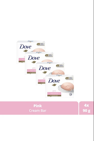 Dove Beauty Cream Bar Katı Güzellik Sabunu Pink Nemlendirici Etkili 90 G X4 Adet