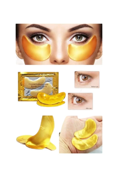 2 Adet Unisex Gold Göz Altı için Maske Yüz Cilt Bakım Altın Maske