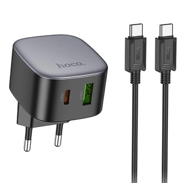 Hoco CS32A PD20W USB+Type-C + Type-C Kablo Hızlı Şarj Adaptör Seti