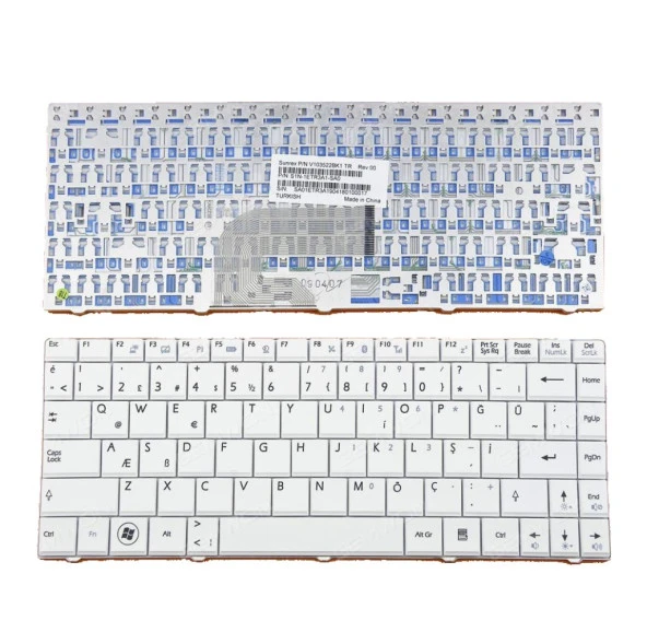 Medion Spanish Mini E1312, E1313 Notebook Klavyesi - Beyaz - TR - Ver.1