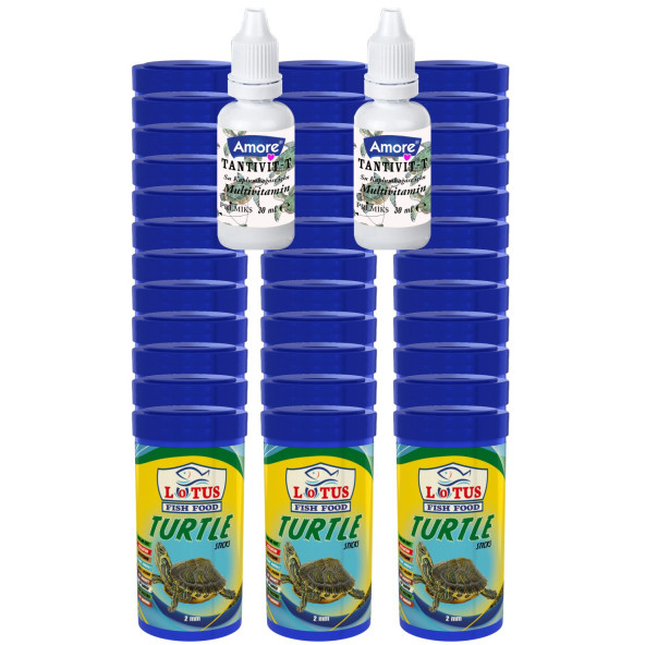 Lotus Turtle Sticks 36x100ml Kutu Kaplumbağa Yemi Ve 2 Multivitamin