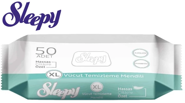 Sleepy Hasta Vücut Temizleme Islak Mendil Havlu 50 Yaprak XL (3 Lü Set) - Resim 2