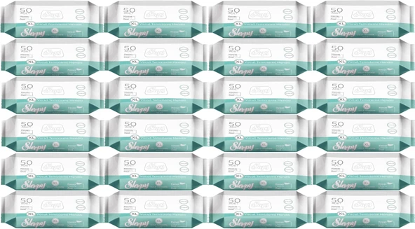 Sleepy Hasta Vücut Temizleme Islak Mendil Havlu 50 Yaprak XL 24 Lü Set
