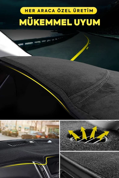Mercedes - Benz W211 (2001-2009) 3d Torpido Koruma Kılıfı - Ön Göğüs Kaplama - Kırmızı Şerit - 4