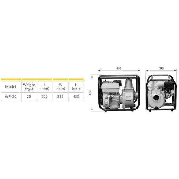 Gardenpro WP-30 Benzinli Su Motoru 3x3 - 3