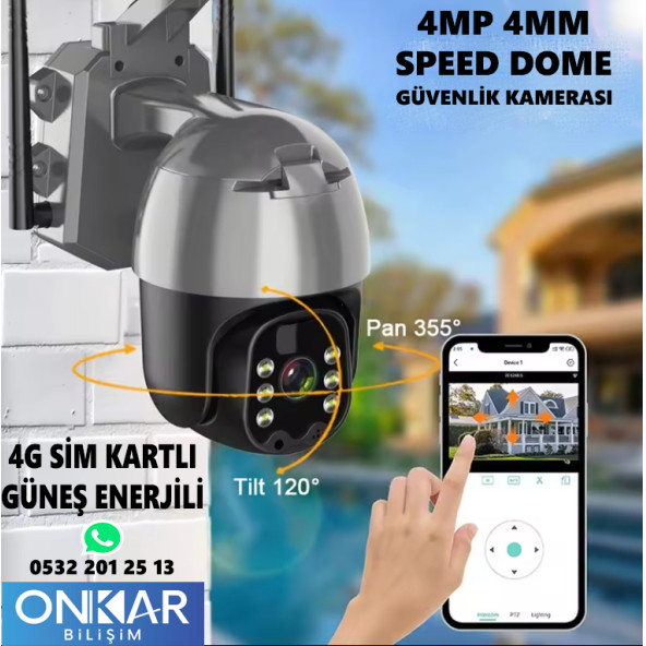 ZTECH Zr-2085 4MP 4MM Sim kartlı Güneş Enerjili 4K Güvenlik Kamerası