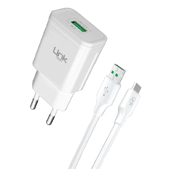 LinkTech S660 Premium 10W 2.1A Micro USB Otomatik Akıllı Şarj Aleti Beyaz - 2