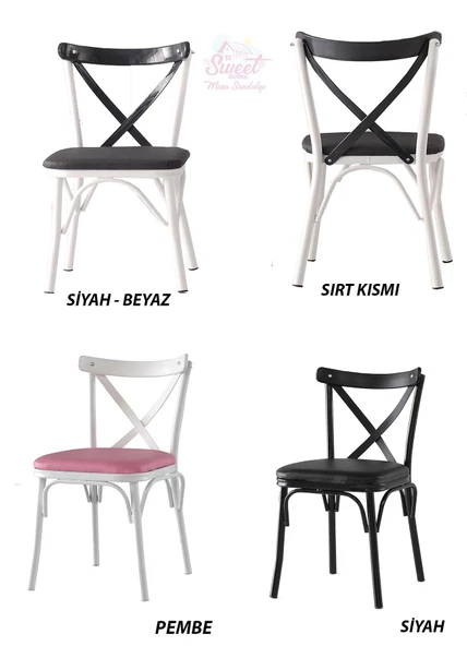 Silva Açılır Masa Beyaz 4 Adet Çapraz Sandalye Takım - 4