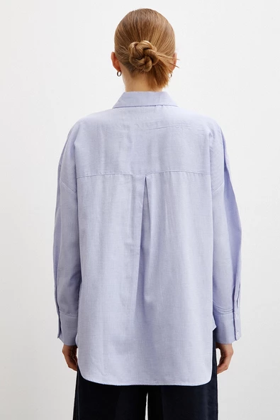 Klasik Gömlek Mavi - Resim 3