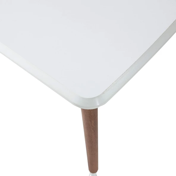 60x100 cm Ahşap Lüx Ayaklı Orta Sehpa Beyaz A12 - 3