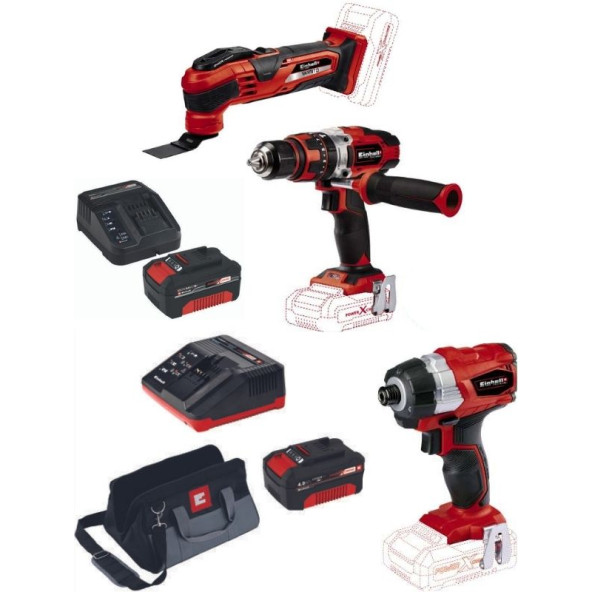 Einhell te-ci 18 bl Vidalama TE-CD 18/48 li-i Matkap  Varrito Raspalama 2x4.0ah Akülü Set