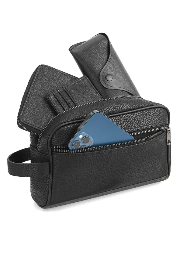 Portföy Erkek Vegan Deri Siyah El Çantası - Resim 4