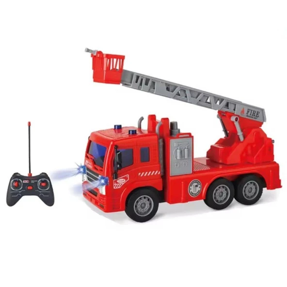 1:18 Işıklı USB Şarjlı Uzaktan Kumandalı 5 Fonksiyonlu Oyuncak İtfaiye - 4