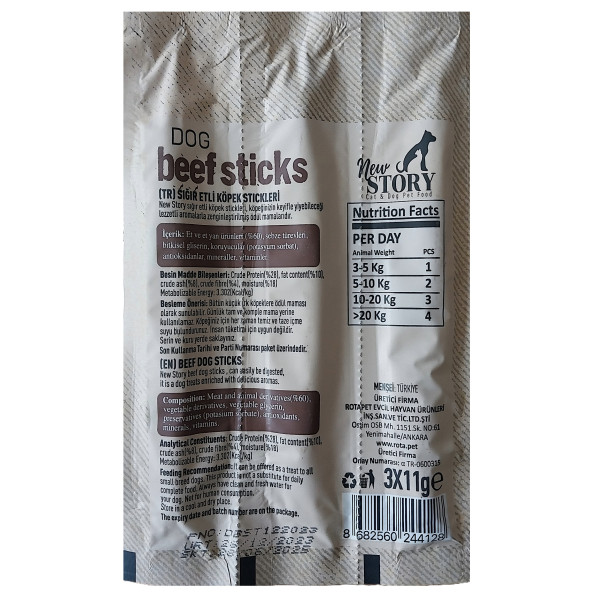 Amore 10+2 Kuzu Parça Etli Yavru Köpek Konservesi, 2 adet 3lü Sticks - 5