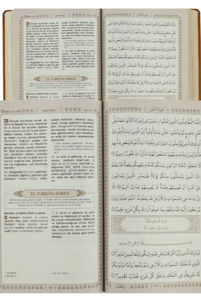 *KAMPANYA*FEYZÜL FURKAN TEFSİRLİ MEAL ORTA BOY CİLTLİ TABA RENK SERVER - 6