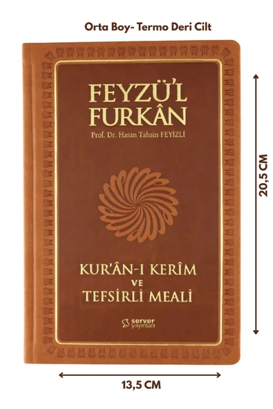 *KAMPANYA*FEYZÜL FURKAN TEFSİRLİ MEAL ORTA BOY CİLTLİ TABA RENK SERVER - 2