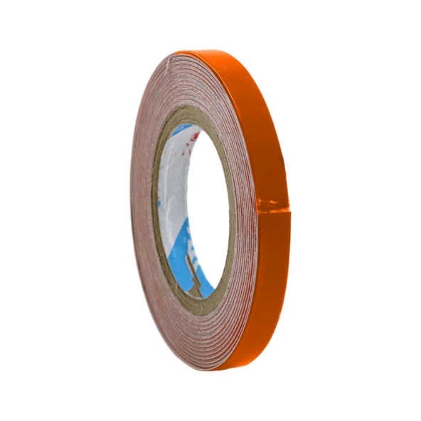 Kendinden Yapışkanlı Neon Bisiklet Araba Jant Bandı 7 mm X 7 metre Turuncu Reflektif Parlayan Bant - 4