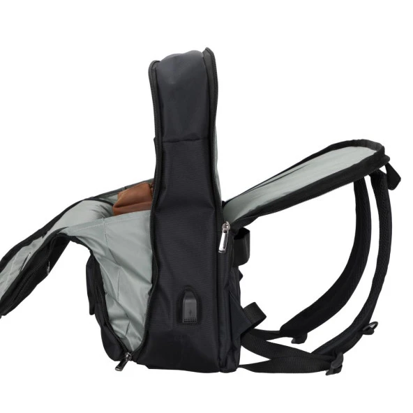 PLM Torino-Usb 15.6  Siyah Notebook Sırt Çantası - Resim 2