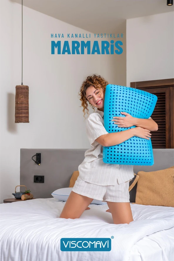 Marmaris Hava Kanallı Ortopedik Hafızalı Visco Yastık 60x40x15 CM - 2