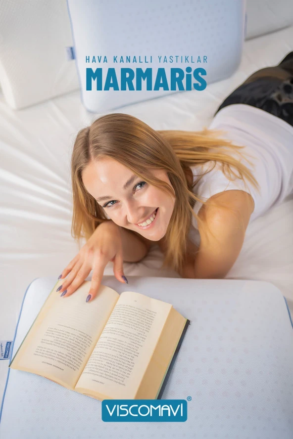Marmaris Hava Kanallı Ortopedik Hafızalı Visco Yastık 60x40x15 CM - 3