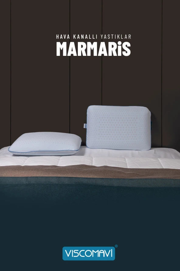 Marmaris Hava Kanallı Ortopedik Hafızalı Visco Yastık 60x40x15 CM - 7