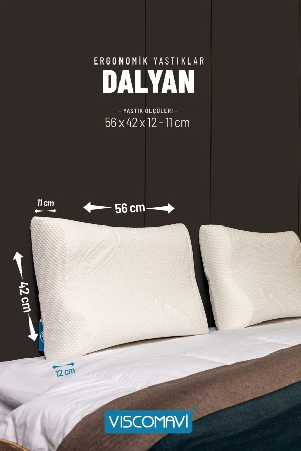 Dalyan Ergonomik Visco Yastık Ortopedik Hafızalı Visco Yastık 56x42x12-11 CM - 4