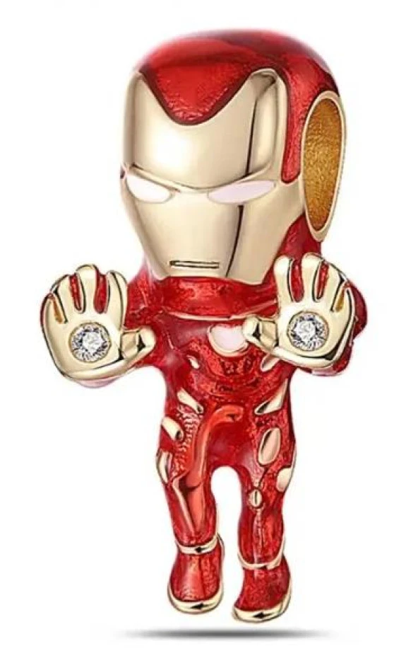 Marvel The Avengers Iron Man Gümüş Kaplama Charm