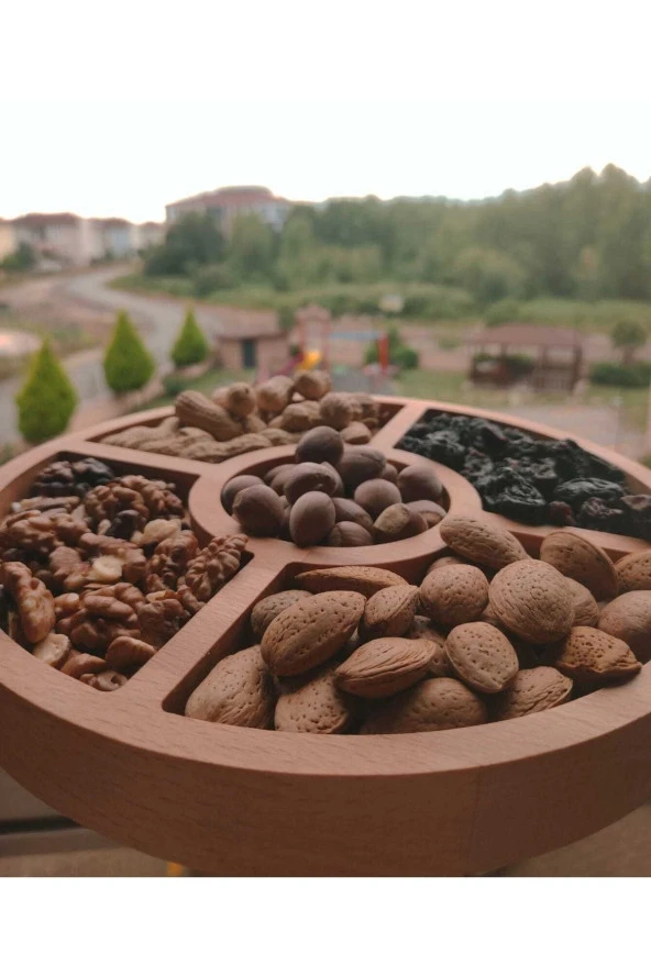Ahşap Kahvaltı Meyve Kuruyemiş Cips Servis Tabağı - Resim 2