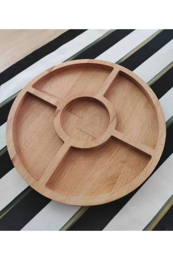 Ahşap Kahvaltı Meyve Kuruyemiş Cips Servis Tabağı - Resim 3