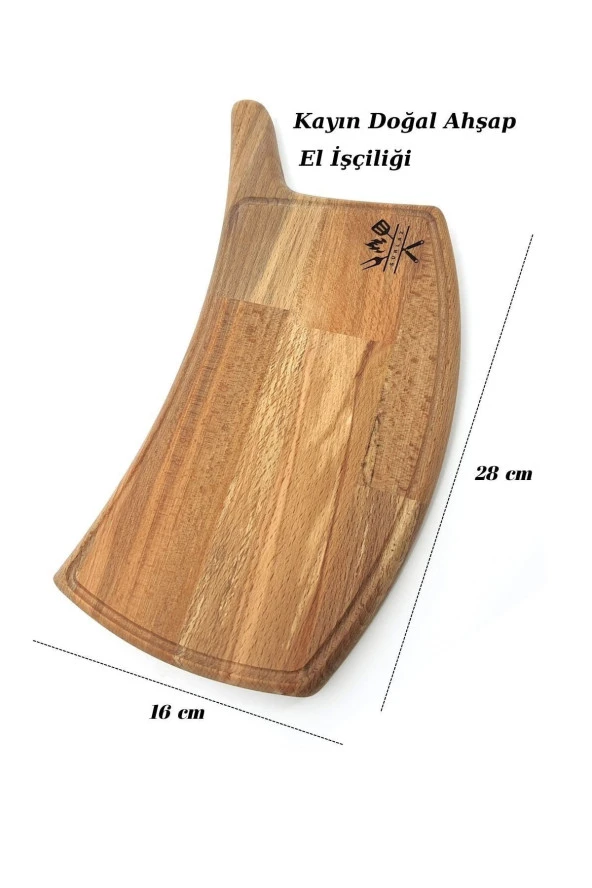 Kesme Tahtası Servis Tahtası Kayın Sunum Tahtası Handmade Serisi - 5