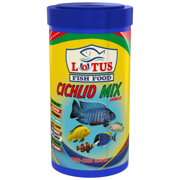 Amore Malawi Mix Chips 1000ml Ve Lotus Cichlid Mix 1000ml Kutu Balık Yemi - 4