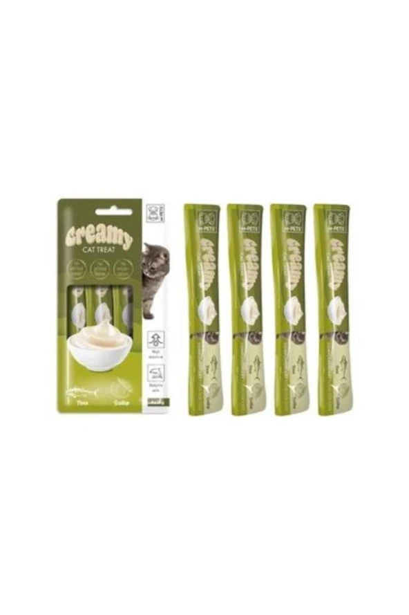 M-Pets Creamy Deniz Taraklı Ve Ton Balıklı Sıvı Kedi Ödül Maması 4x15gr - 2