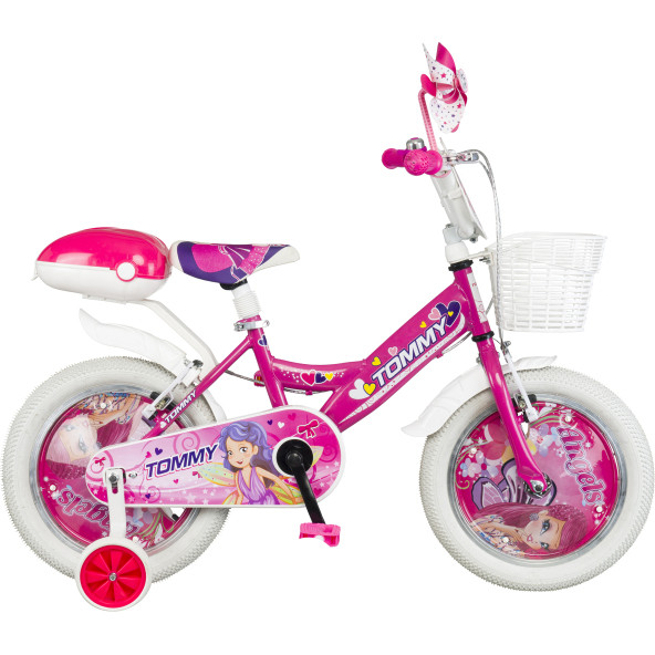 TommyBike 16 Jant Bisiklet Kapaklı Kız Bisikleti 4-7 Yaş Çocuk Bisikleti - 2