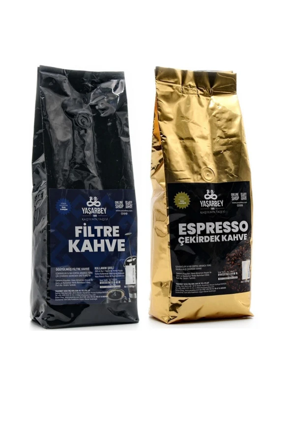 Yaşarbey Özel Öğütülmüş Filtre Kahve Espresso 1 1 Kg Avantajlı Set