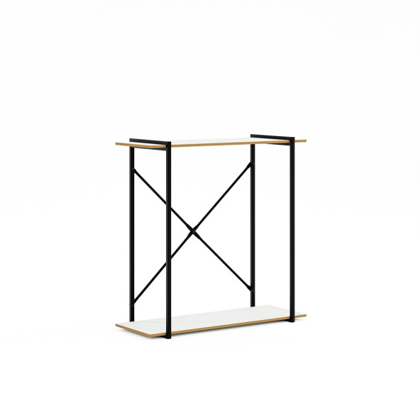 Eportatif Metal Ayaklı Dresuar Raflı Dresuar Dekoratif Metal Dresuar Beyaz 1377 - 4