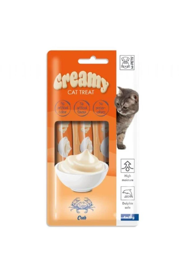 M-Pets Creamy Yengeçli Sıvı Kedi Ödülü 4x15gr