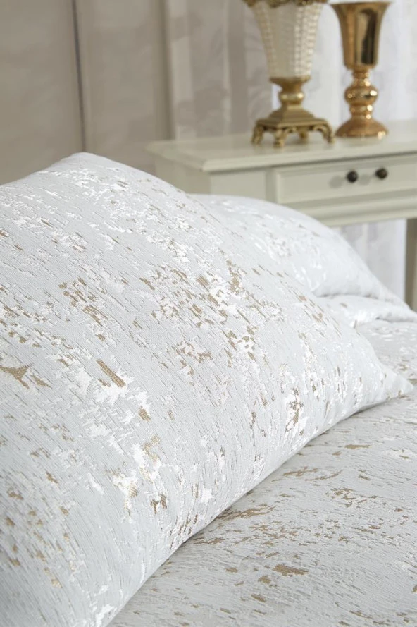 Çeyiz Diyarı Slayka Tek Kişilik Yatak Örtüsü Krem Cappucino - Resim 6