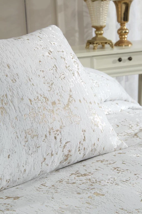 Çeyiz Diyarı Slayka Tek Kişilik Yatak Örtüsü Krem Cappucino - Resim 7